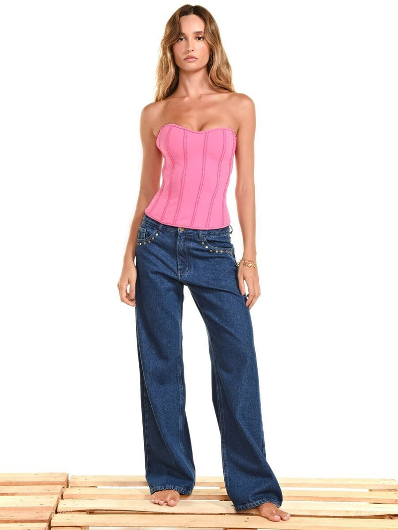 calça jeans vintage azul JN03 triya