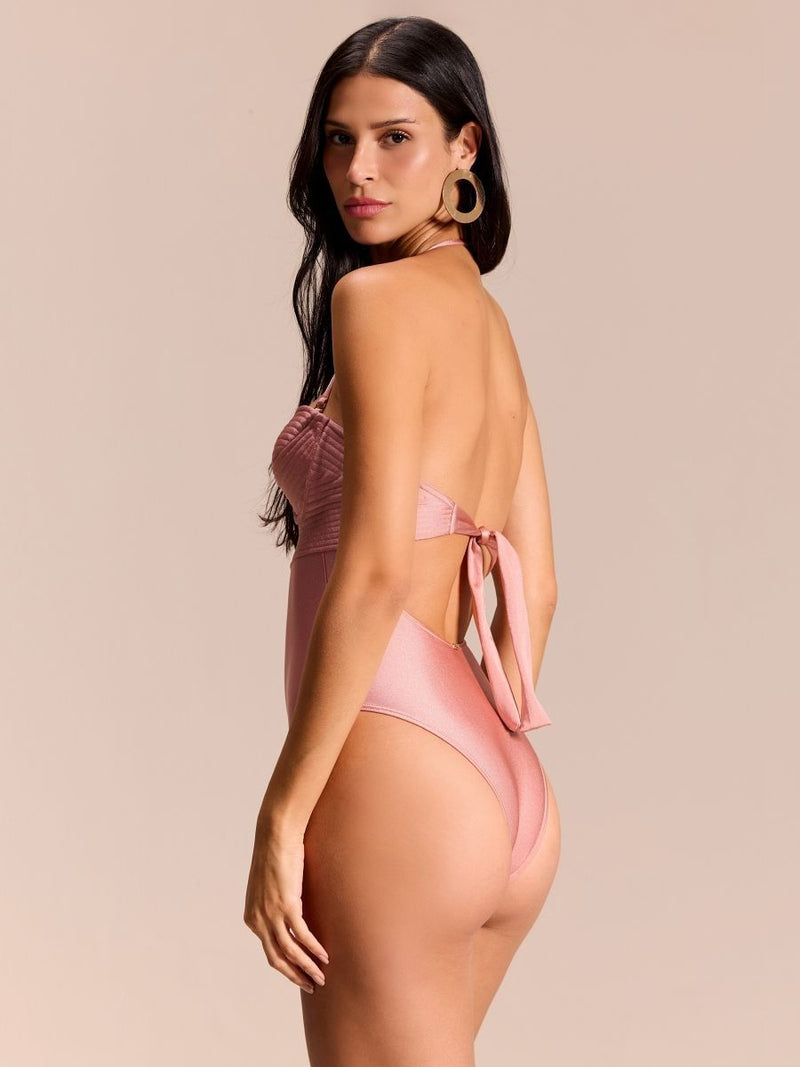 maiô matelassê rosa luzon 1941 mos beachwear