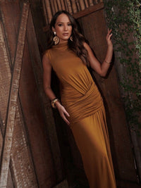 vestido longo marrom safira 0912 oásis resortwear