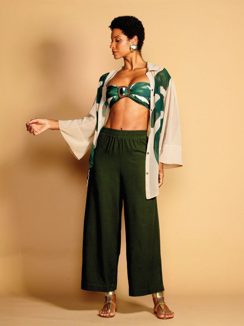 calça wide verde ventura 1049 de chelles