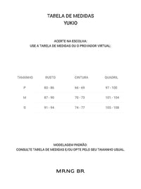 Tabela de medidas