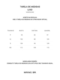 Tabela de medidas