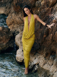 conjunto body e saia verde ariadne 0404 oásis resortwear