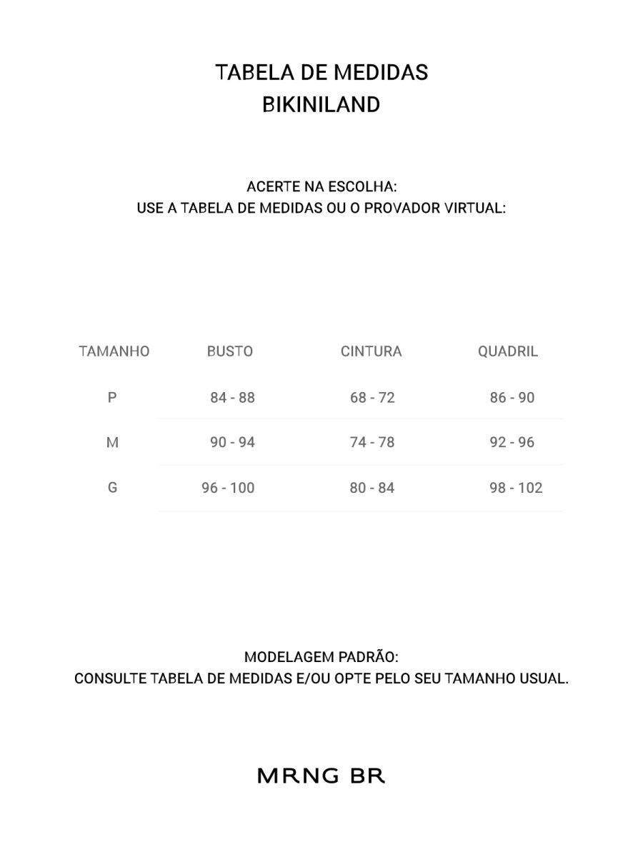 Tabela de medidas