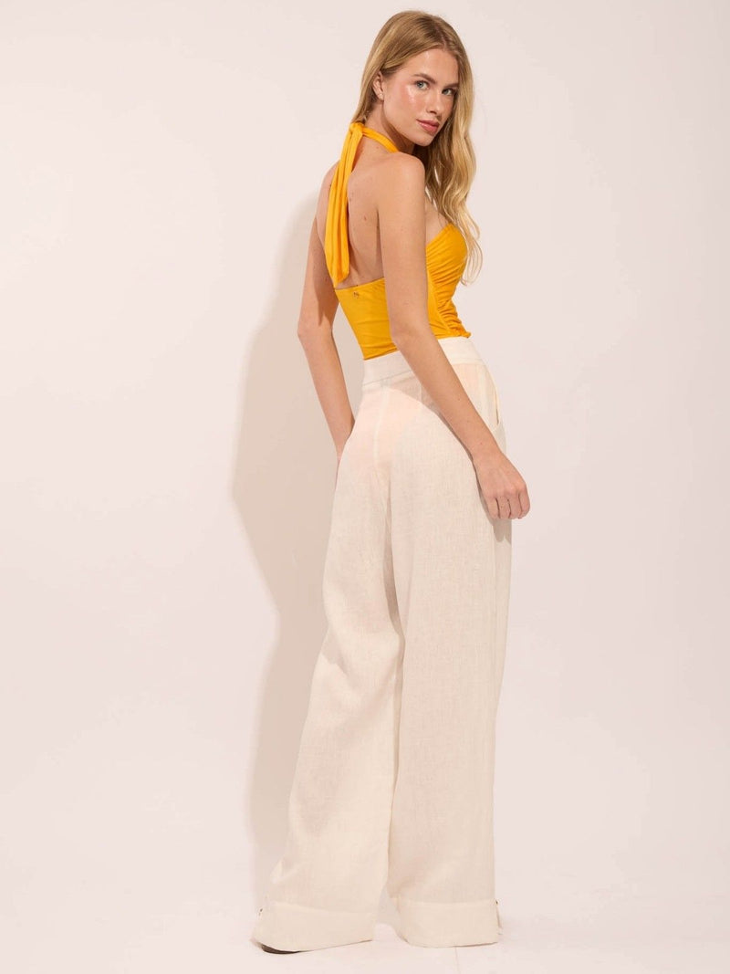 calça linho branco marina R03 nidas