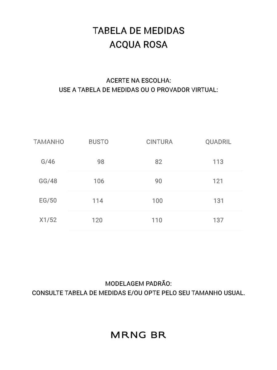 Tabela de medidas