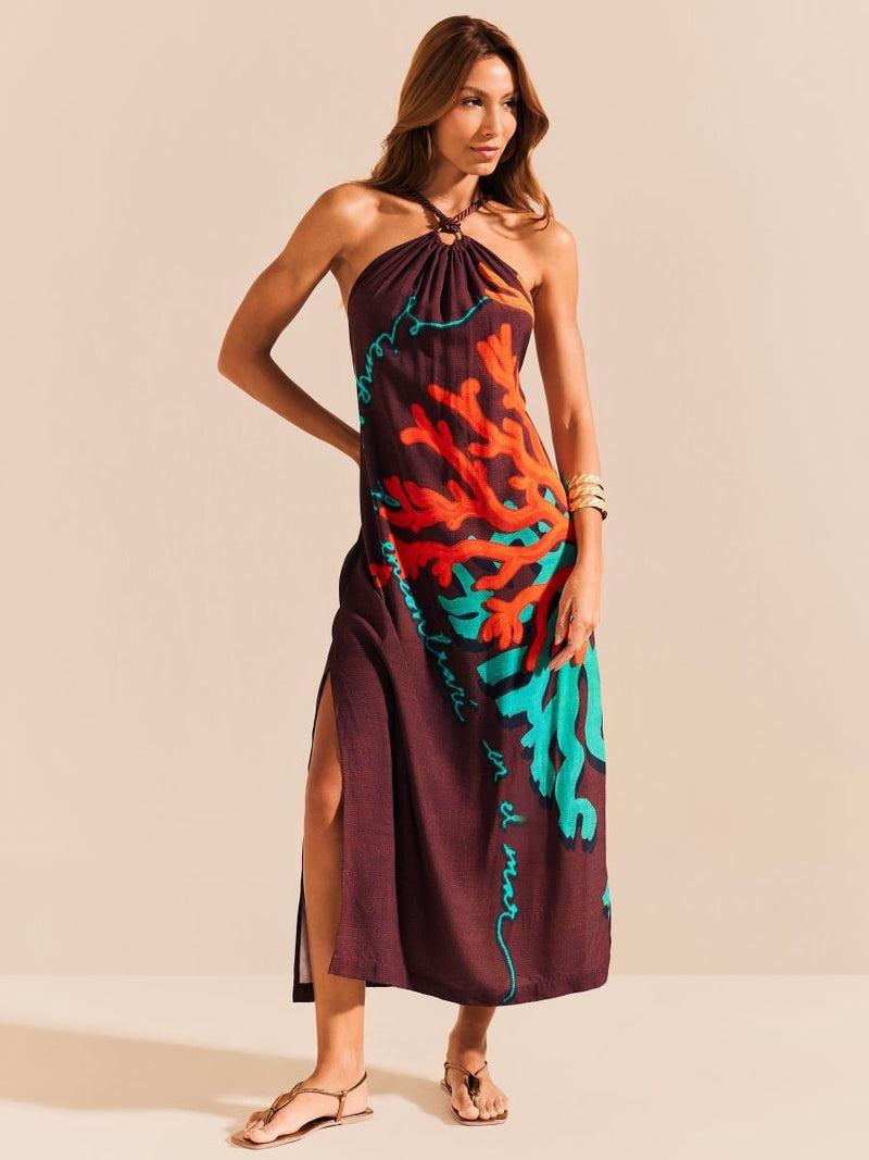 vestido longo reino coral 1858 de chelles