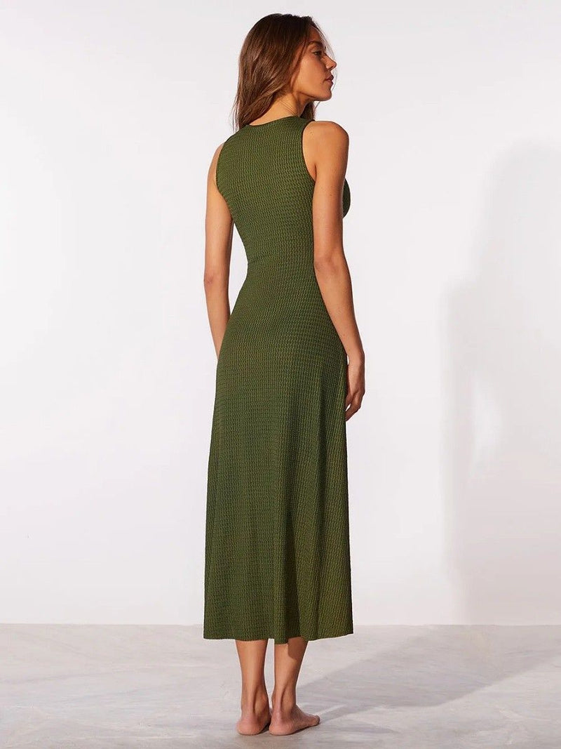vestido midi verde olive 19355 cia marítima