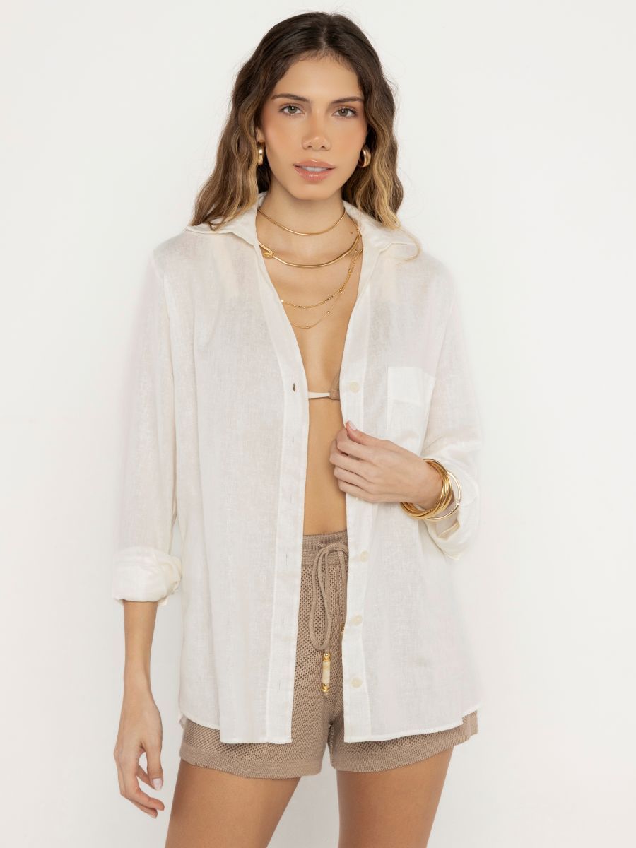 camisa linho off white 9165 brazil del mar