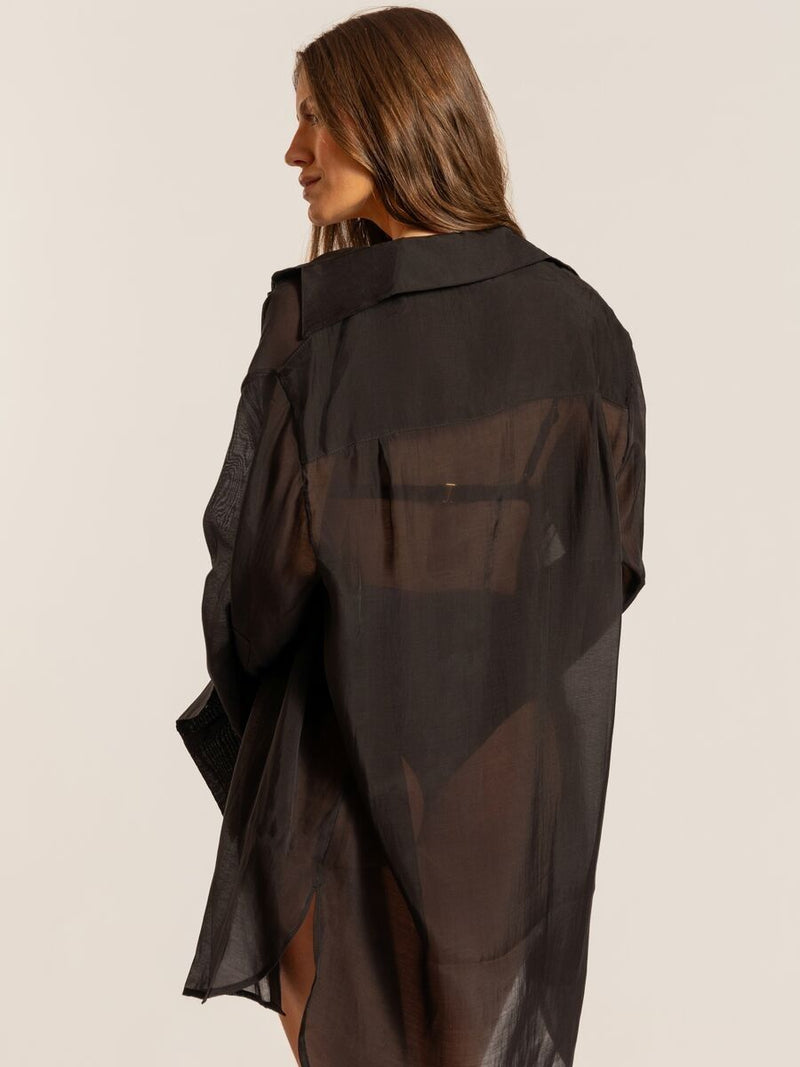 camisa transparência preta 9307 lefah
