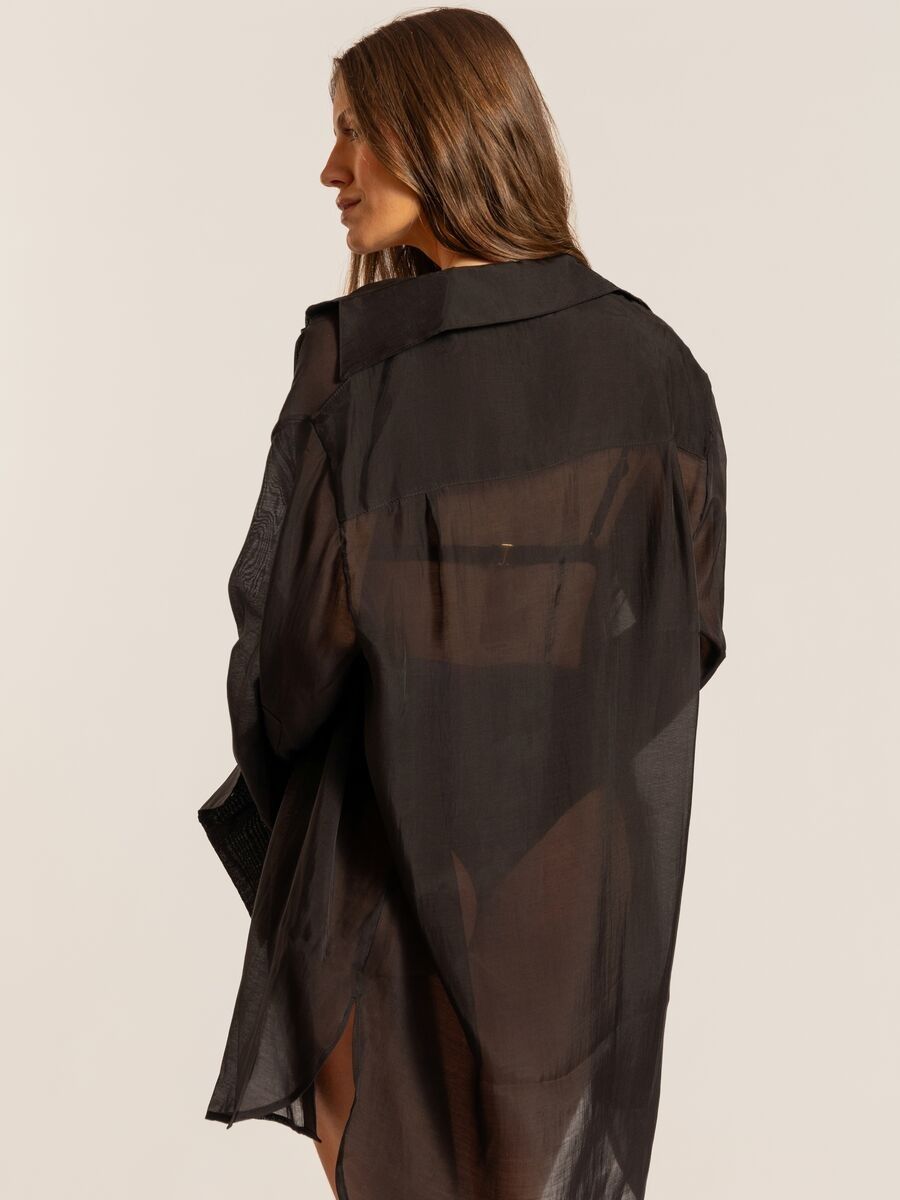 camisa transparência preta 9307 lefah