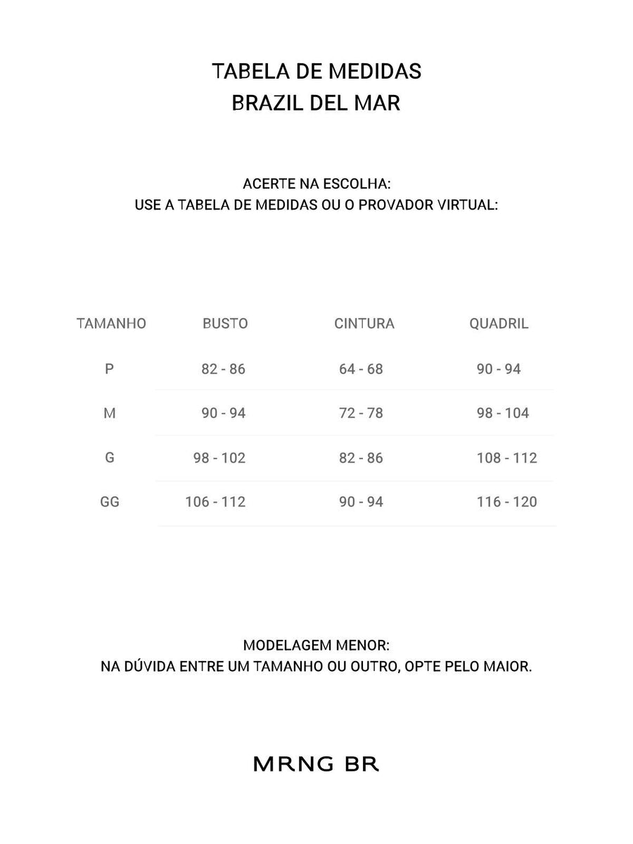 Tabela de medidas
