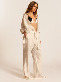 calça olivia risca de giz off white 4403 lefah