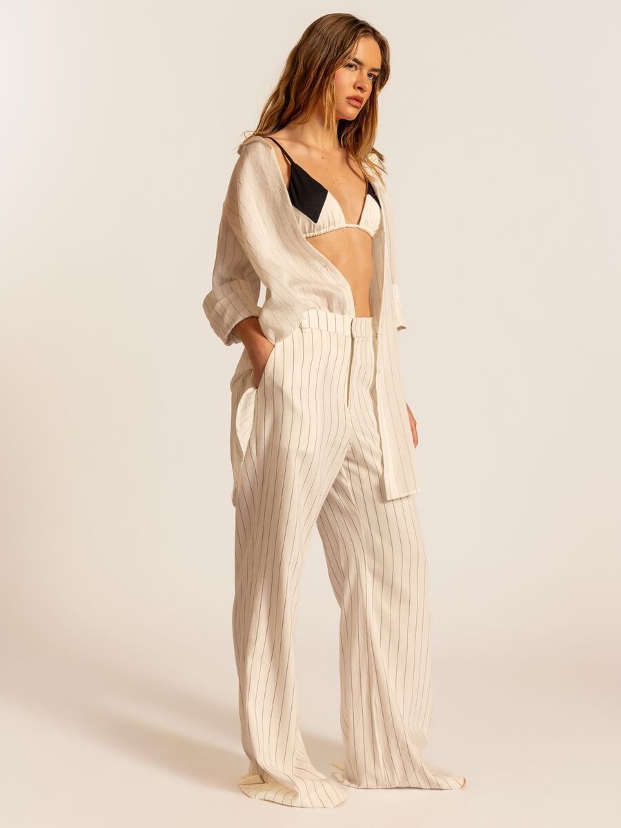 calça olivia risca de giz off white 4403 lefah