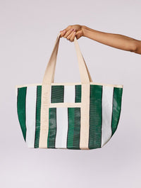 bolsa tela listrada verde 18584 cia marítima