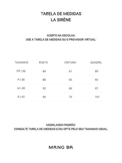Tabela de medidas