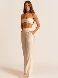 calça pantalona olivia off white 1405 lefah