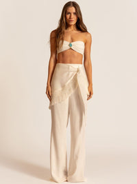 calça pantalona olivia off white 1405 lefah