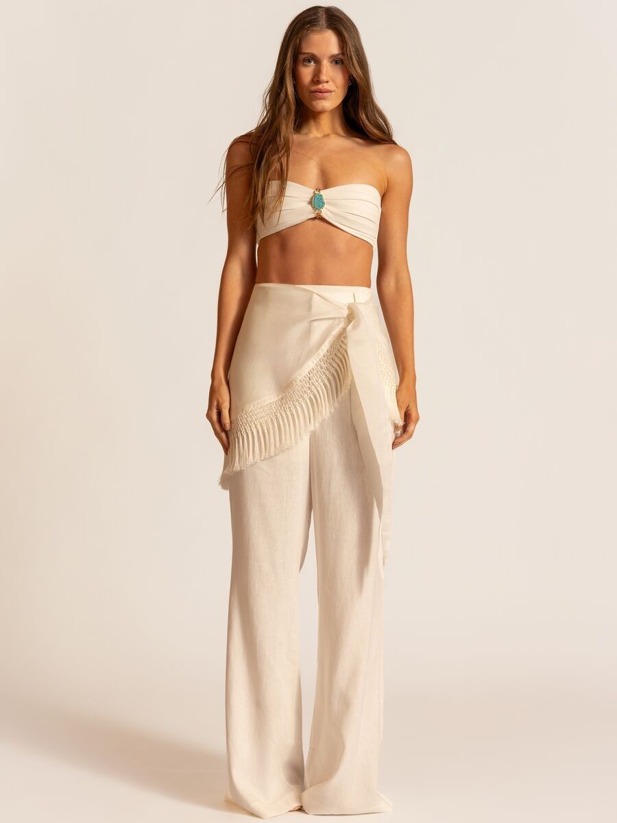 calça pantalona olivia off white 1405 lefah