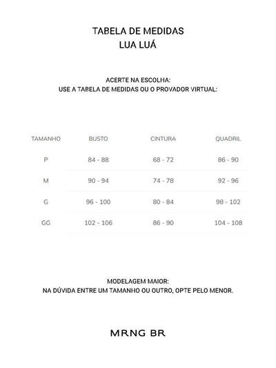 Tabela de medidas