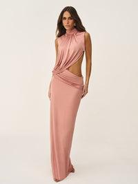 vestido longo jasira rosa 1033 oásis resortwear