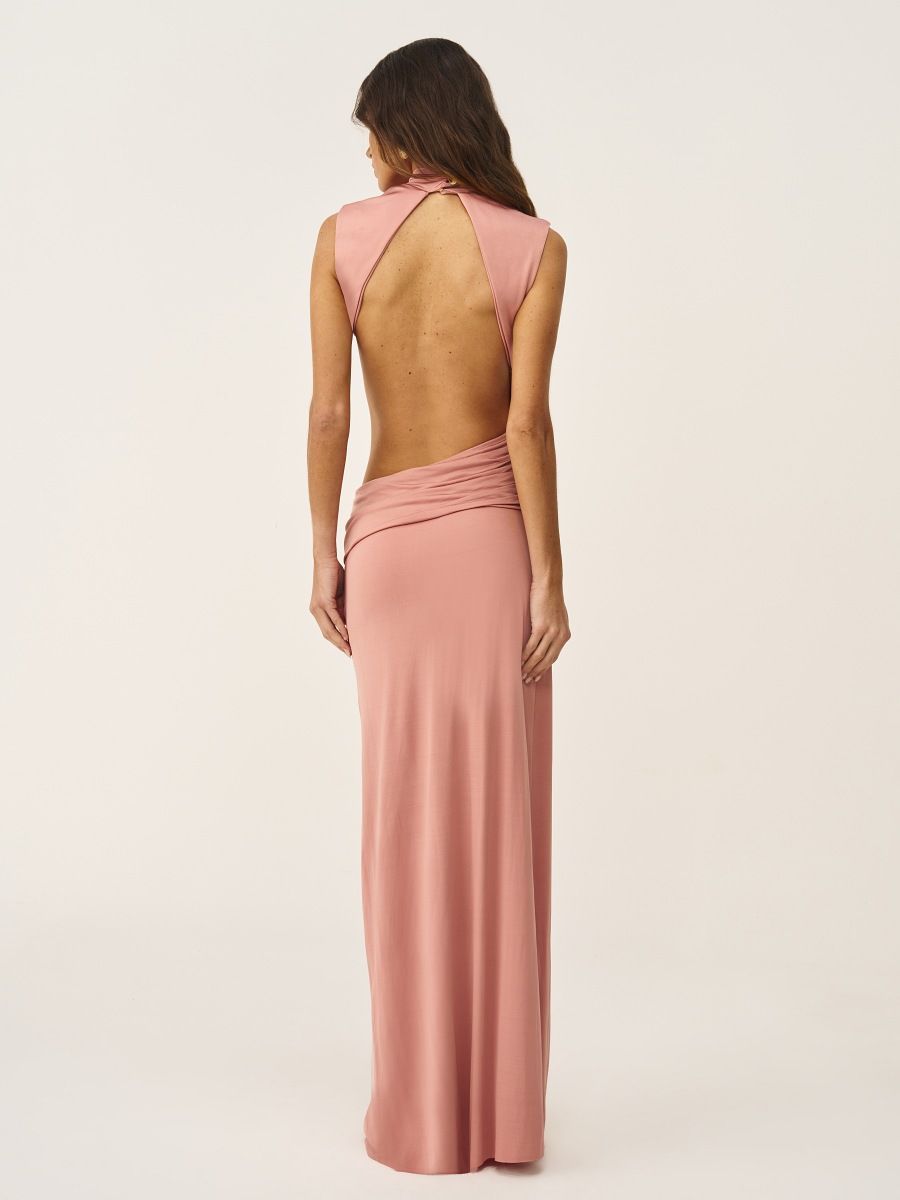 vestido longo jasira rosa 1033 oásis resortwear