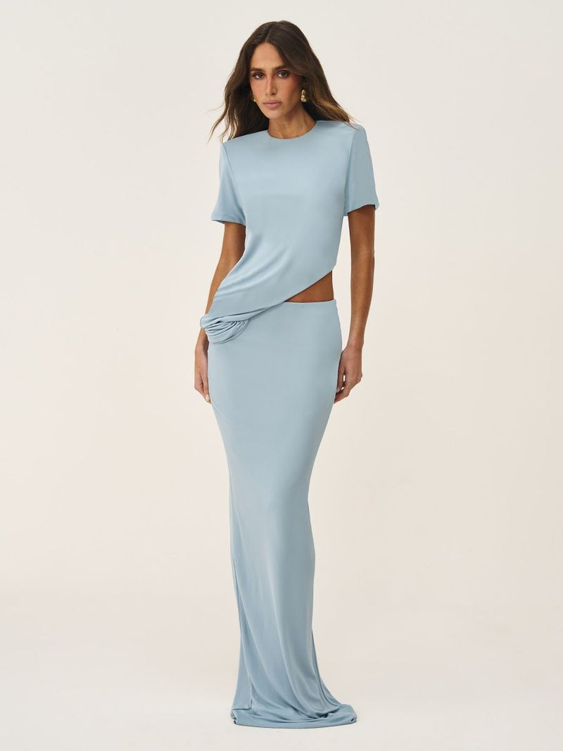 conjunto blusa e saia dakota azul 0481 oásis resortwear