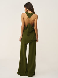 conjunto blusa e calça amyra verde 0492 oásis resortwear