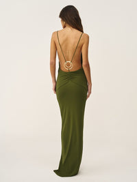 vestido longo isalye verde 1040 oásis resortwear