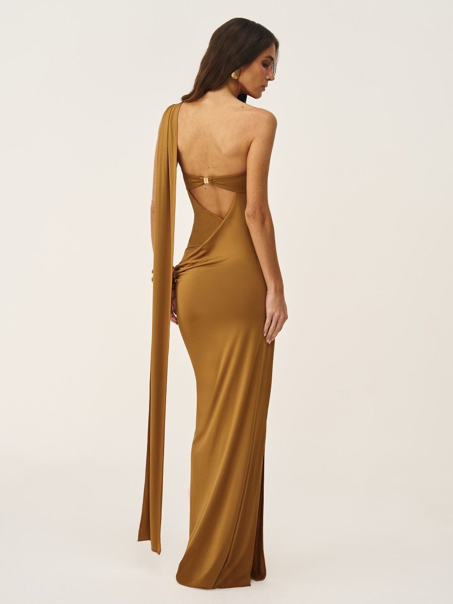 vestido longo saraya marrom 1037 oásis resortwear