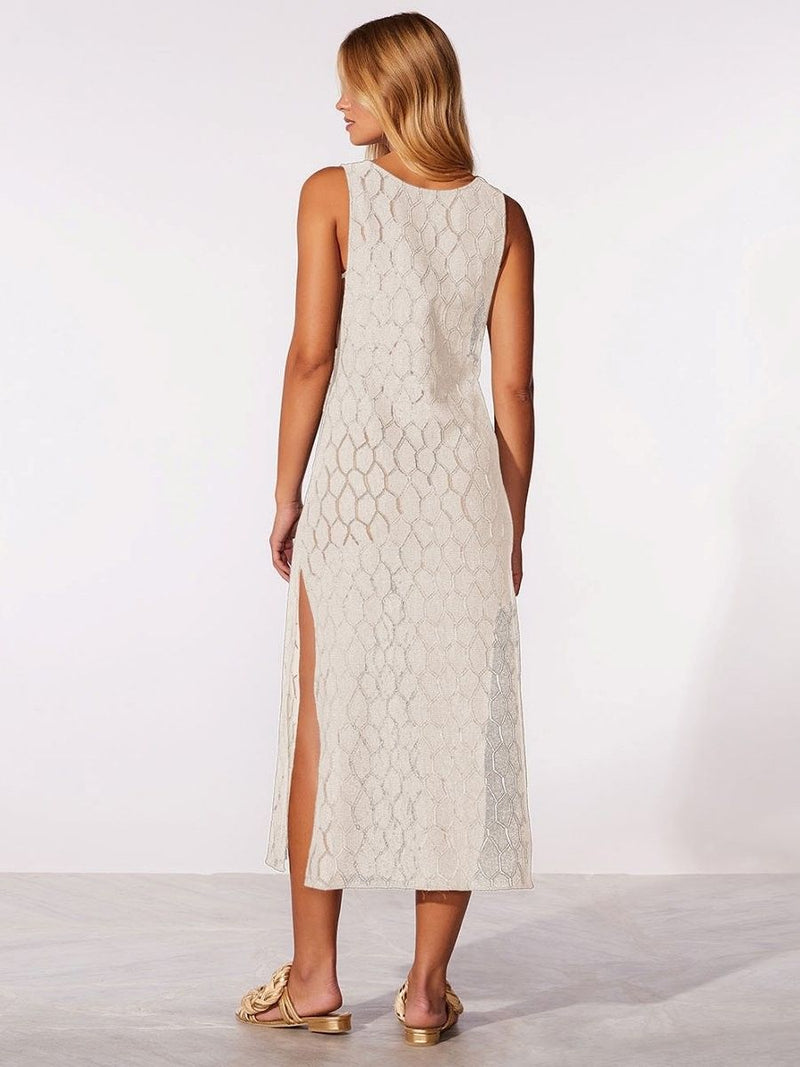 vestido midi textura off white 19394 cia marítima