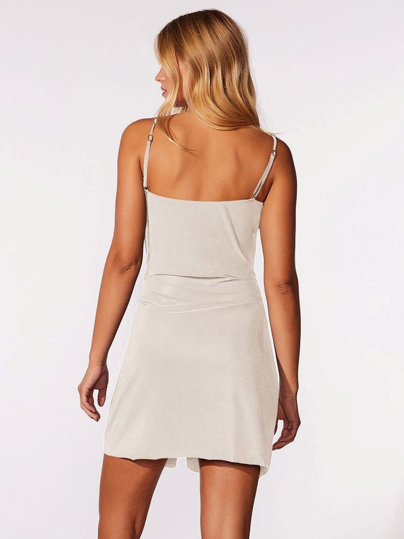 vestido curto transpasse off white 19010 cia marítima