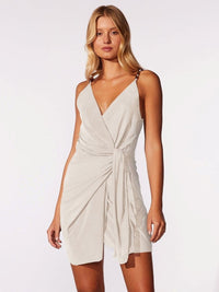 vestido curto transpasse off white 19010 cia marítima