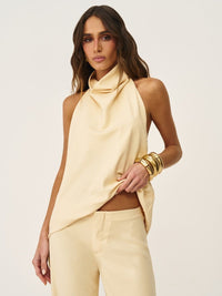 conjunto blusa e calça eva amarelo butter 0379 oásis resortwear