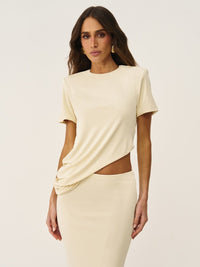 conjunto blusa e saia dakota bege 0481 oásis resortwear