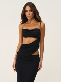 conjunto blusa e saia tessay preto 0490 oásis resortwear
