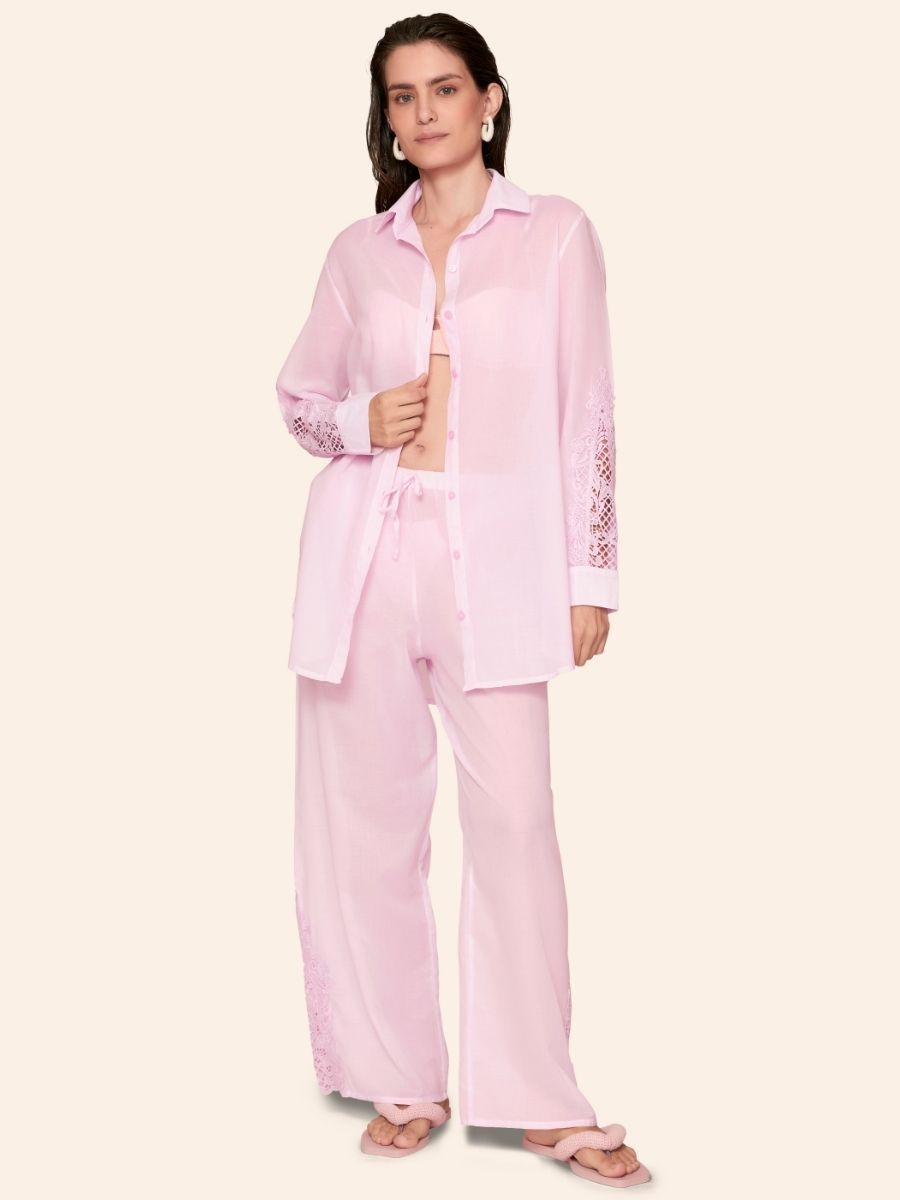 chemise e calça rosa muse 8145408 lua luá
