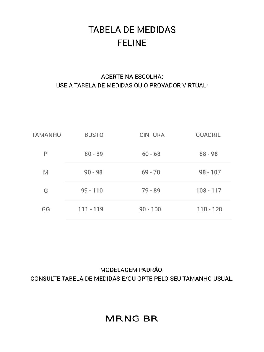 Tabela de medidas