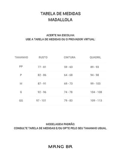 Tabela de medidas