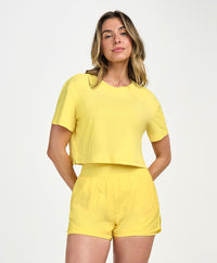 shorts 2 em 1 amarelo 2511001 alto giro