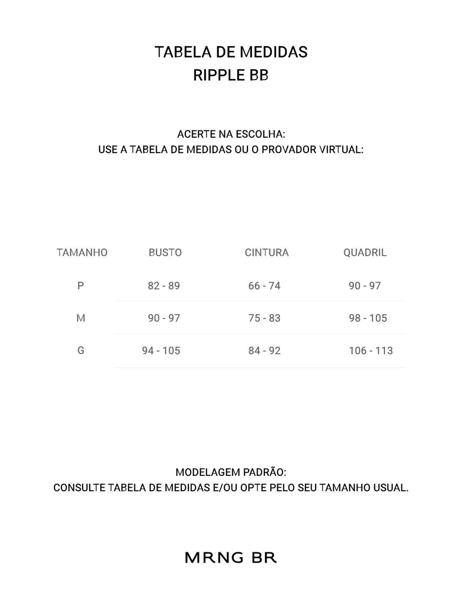 Tabela de medidas