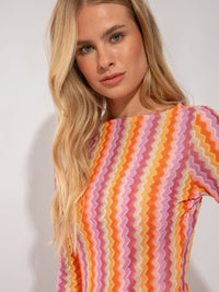 vestido longo tricot lele sky rainbow R03 nidas