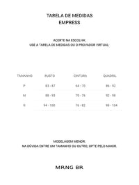 Tabela de medidas