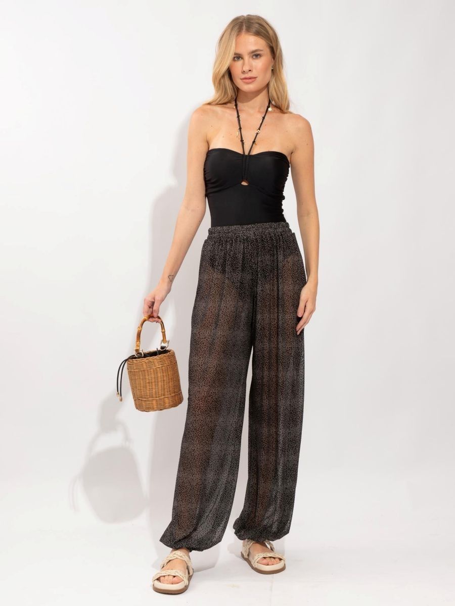 calça alladin jasmin black poá R02 nidas