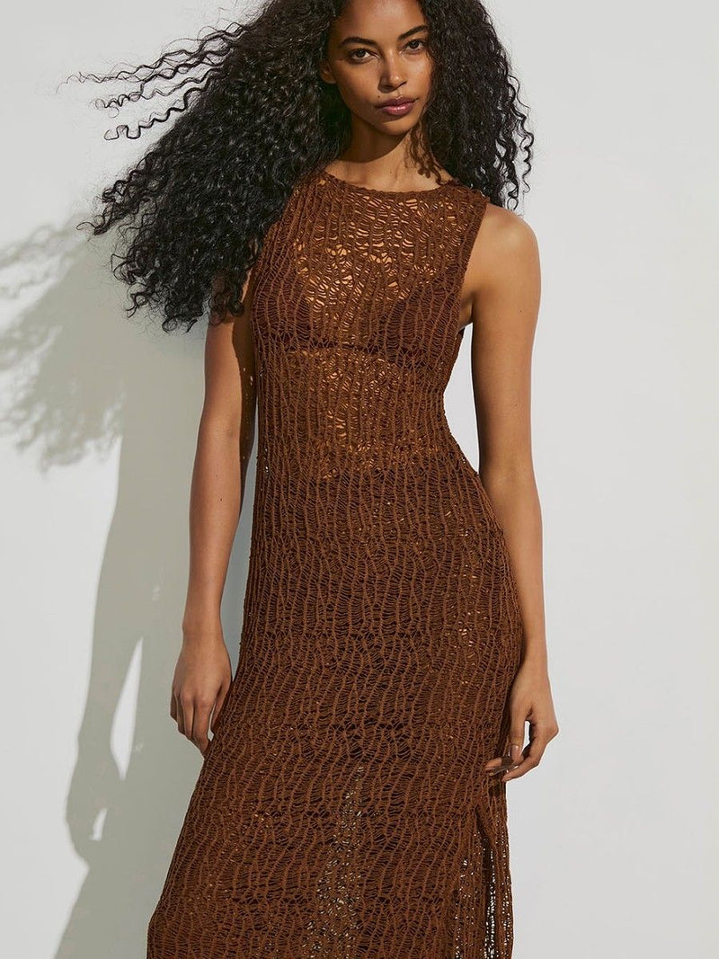 vestido midi marrom mocha 20170 cia marítima