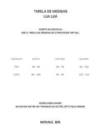 Tabela de medidas
