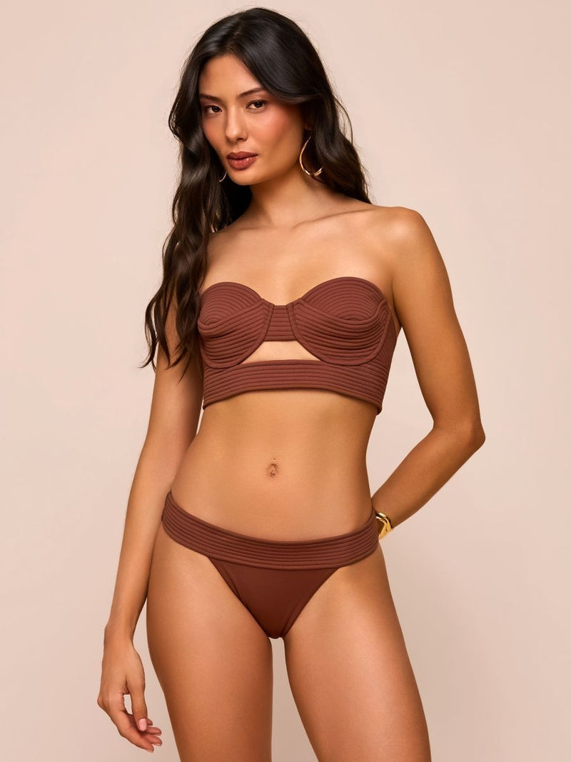 tanga fixa matelassê marrom 1904 mos beachwear