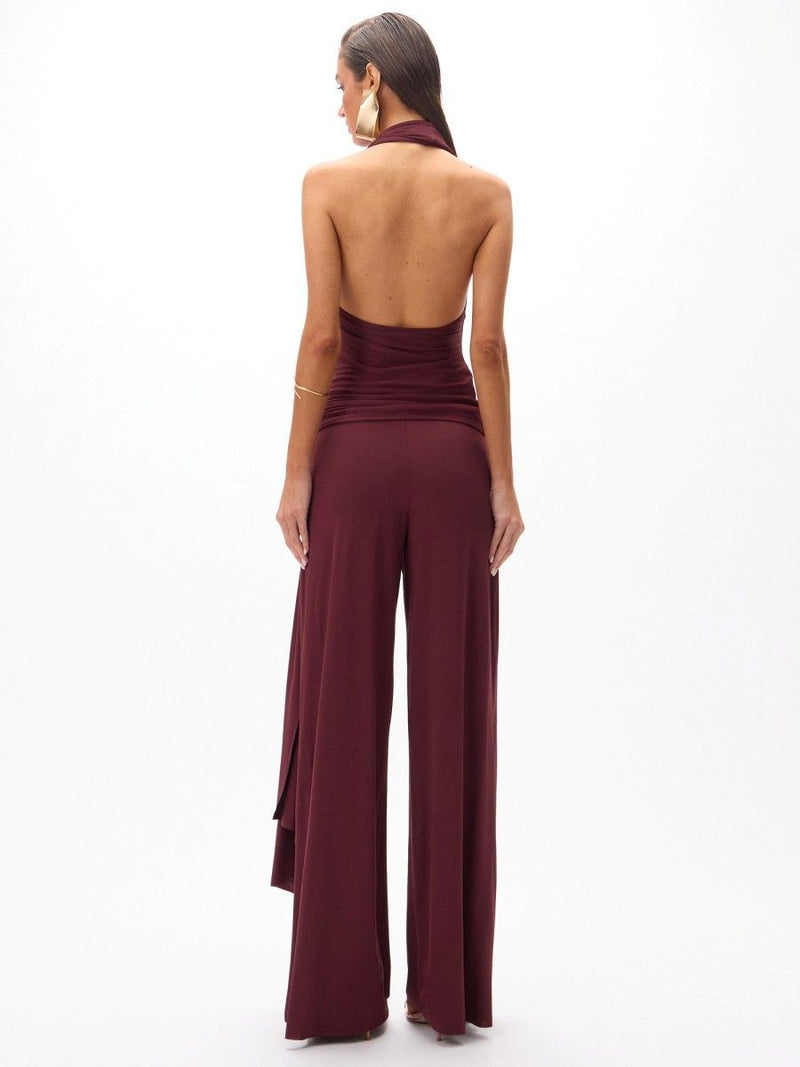 conjunto blusa e calça alamanda bordô 0458 oásis resortwear