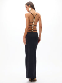 conjunto maiô e saia íris preto 0468 oásis resortwear