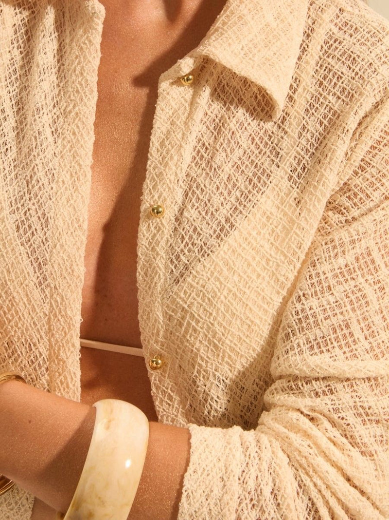 camisa crochet off white petra 17944 la sirene